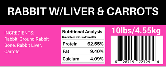 Rabbit w/ Liver & Carrots - 10LB Box